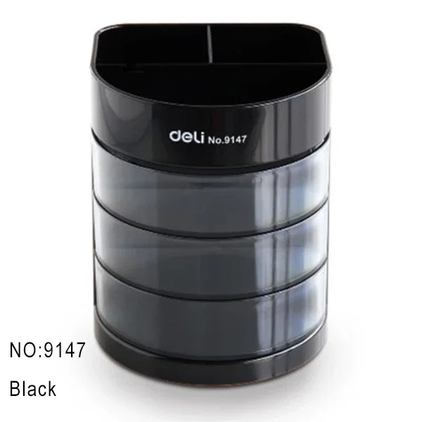 Multifunktionaler quadratischer Stifthalter aus PVC für Schreibtisch