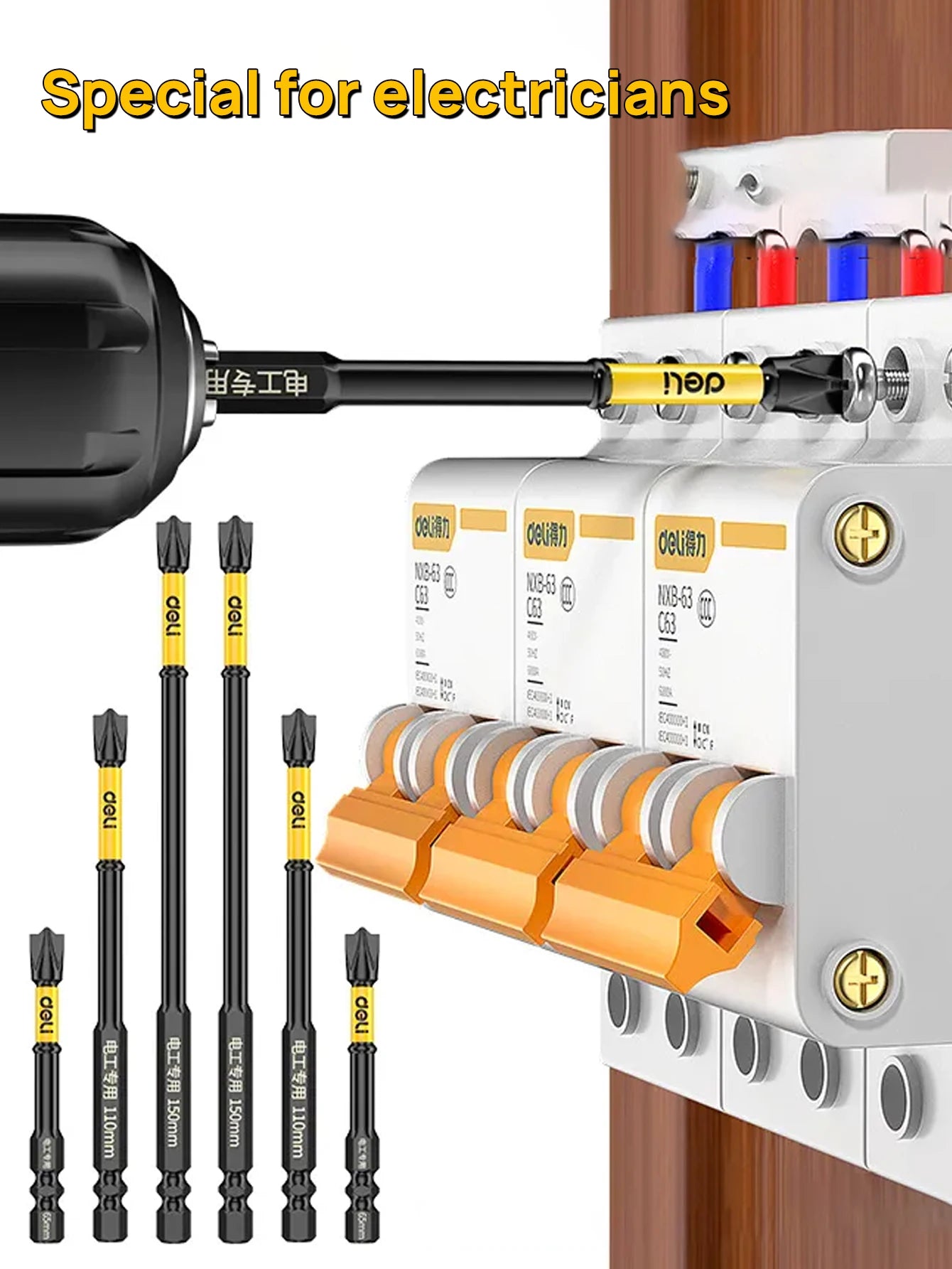 Magnetischer Schraubendreher-Satz Set, Rutschfest, 65/110/150mm
