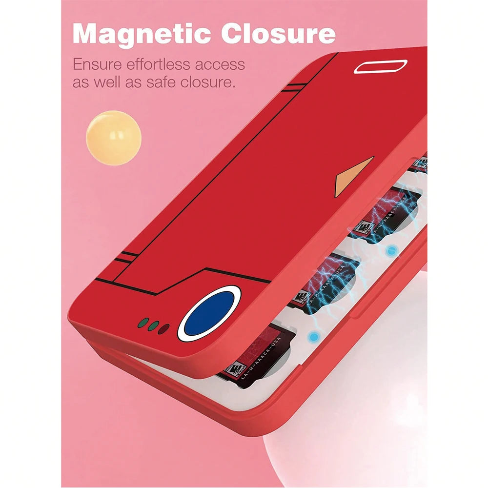 Game Card Aufbewahrung 16 in 1 für Konsole - Magnetisch Rot
