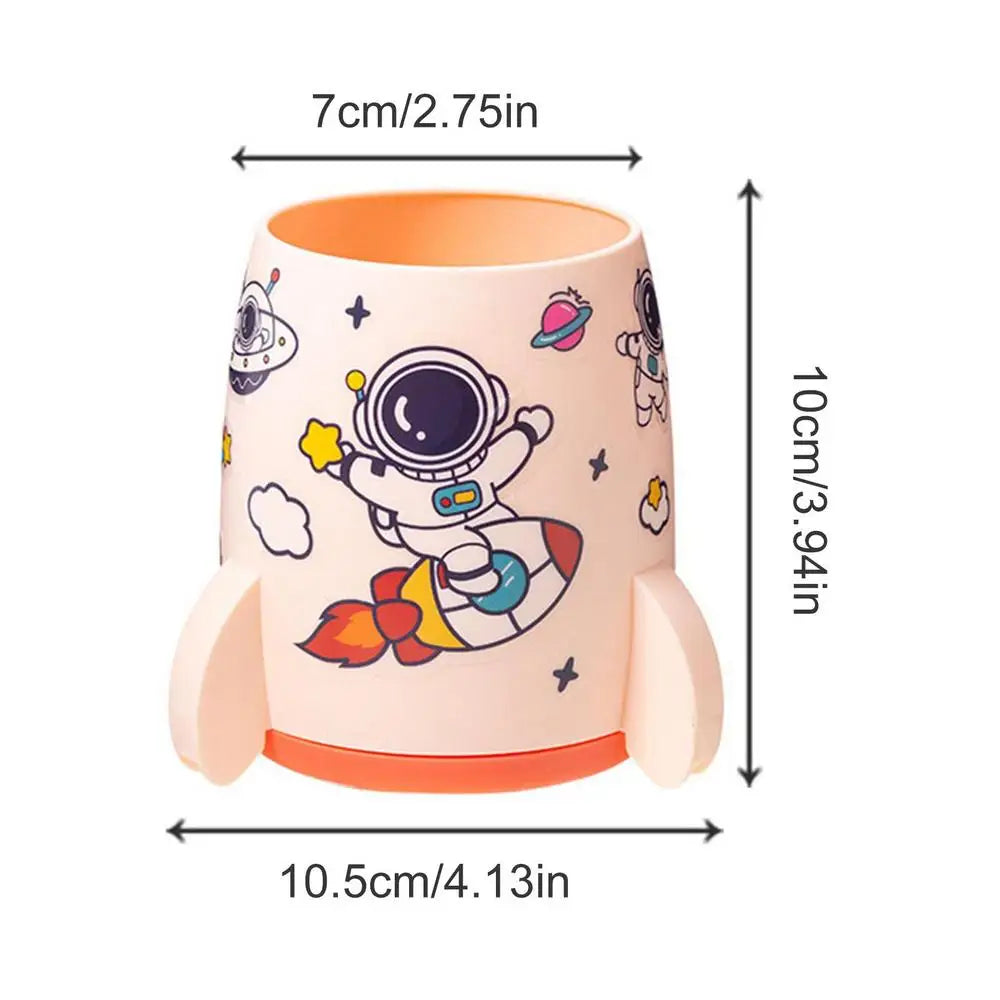 Raketenförmiger Stifthalter mit hoher Kapazität und Astronaut Aufkleber