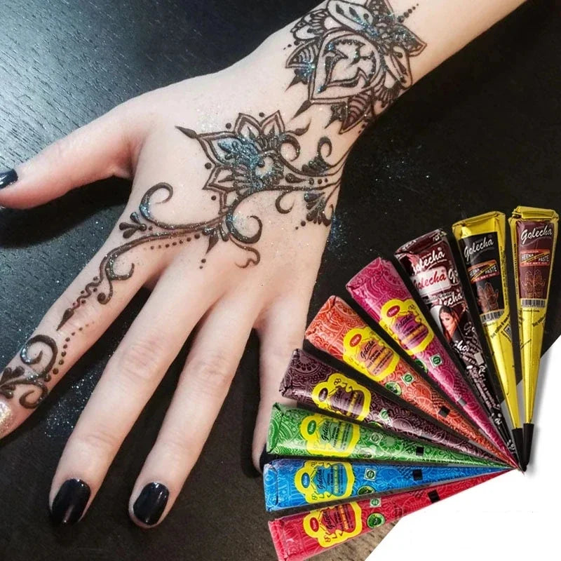 25g Mehrfarbiger Henna Kegel Tattoo Paste für temporäre Körperkunst