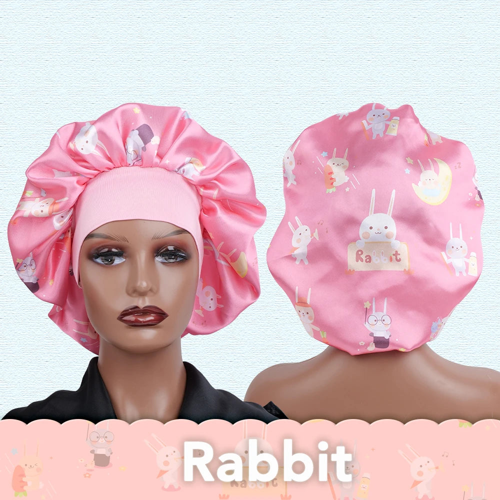 Atmungsaktive Schlafmütze mit Frucht und Tiermotiv für alle Haartypen