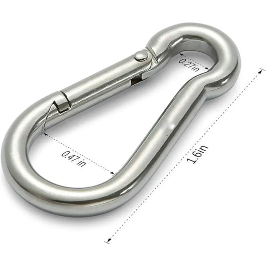 4er-Pack Edelstahl Karabinerhaken 1,6 Zoll mit Feder für Outdoor Nutzung