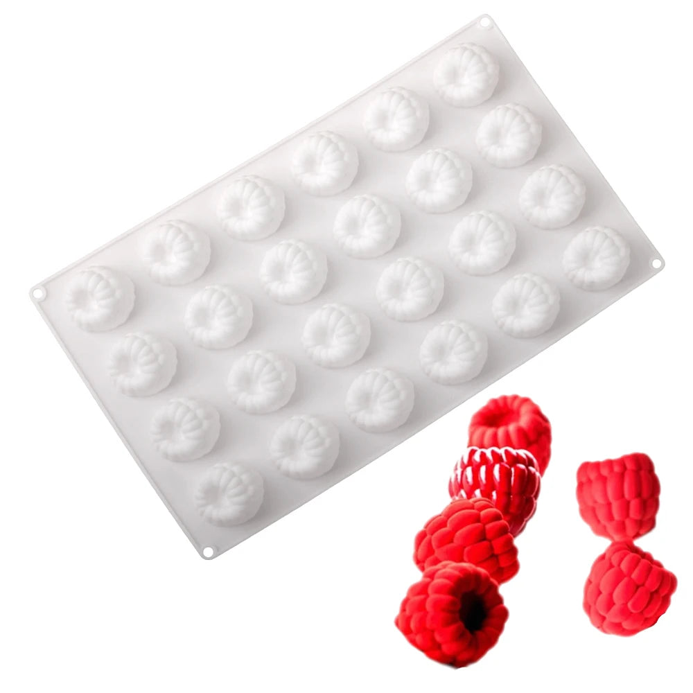 Silikon Kuchenform mit 6 12 oder 24 Himbeerzellen für Desserts