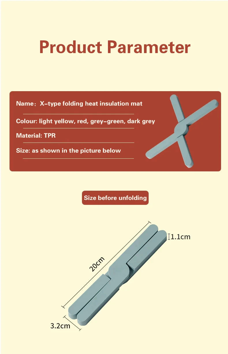 Silikon Hitzebeständige Faltbare Rutschfeste Topfuntersetzer Matte