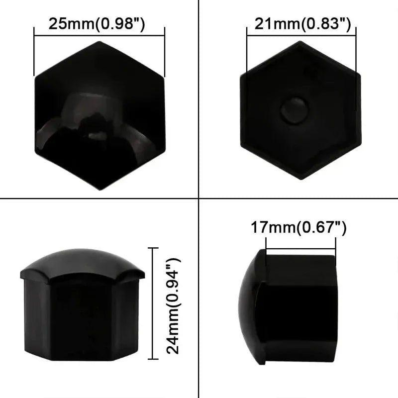 20er Set Radmutter Kappen Staubdicht 17mm 19mm 21mm Felgen Abdeckung