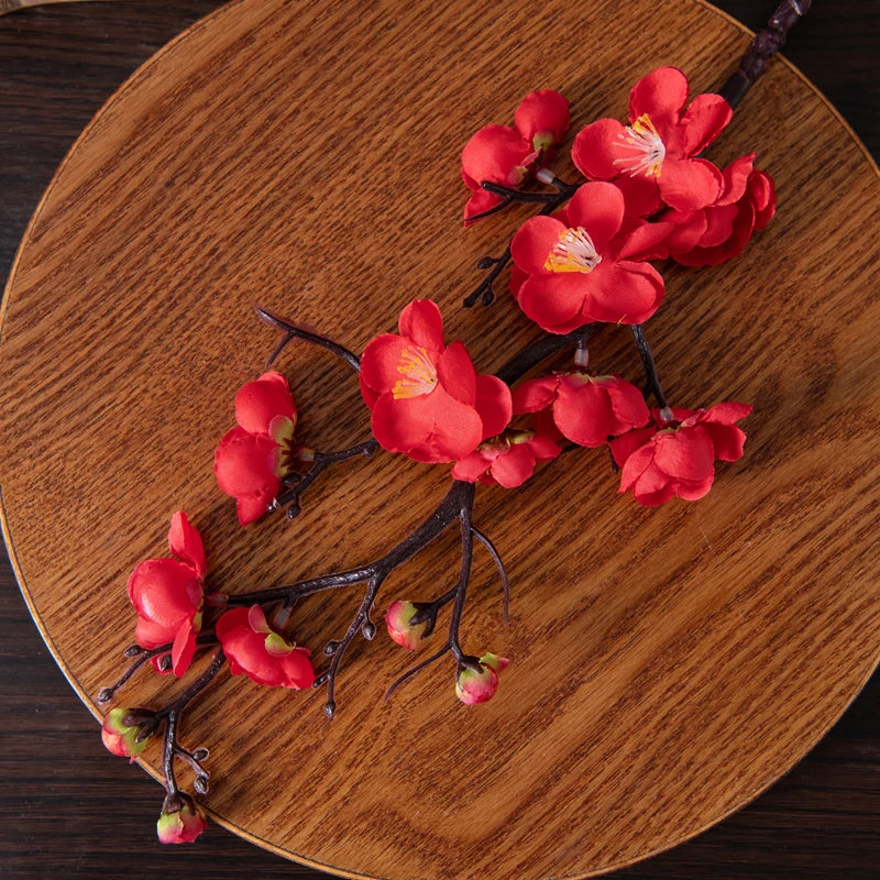 Kunstliche Blumen Fruehling Pflaumenbluete Pfirsichzweig Seidenblumen