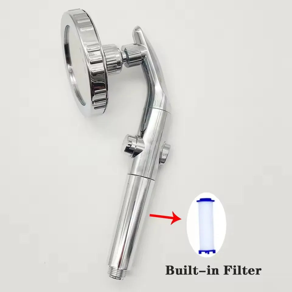 Hochdruck Dusche Kopf mit Stopptaste Wasser Sparend Handbrause Silber