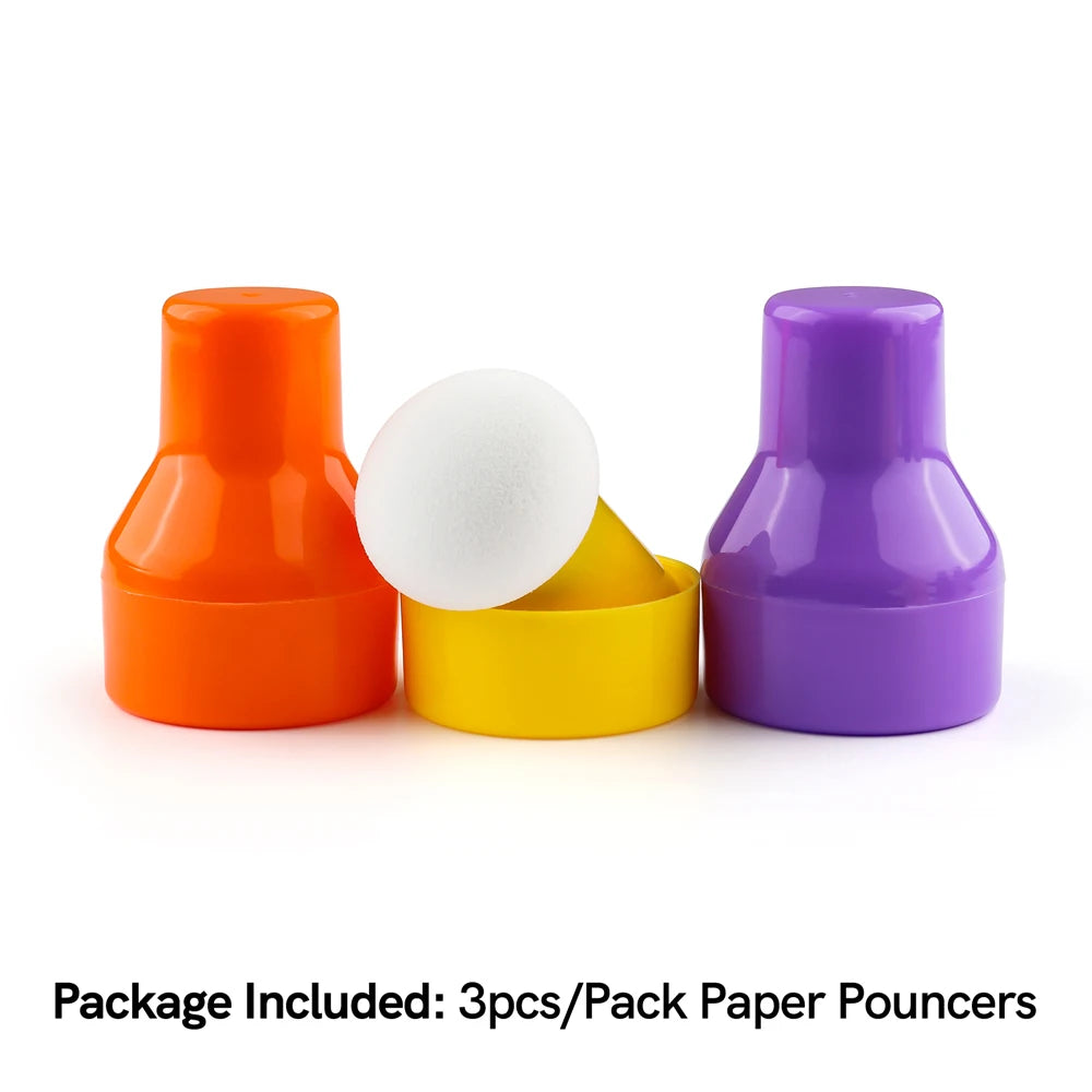 Präzise - Schonend: 3-teiliges bunte Papier-Pouncers mit praktischer Aufbewahrung