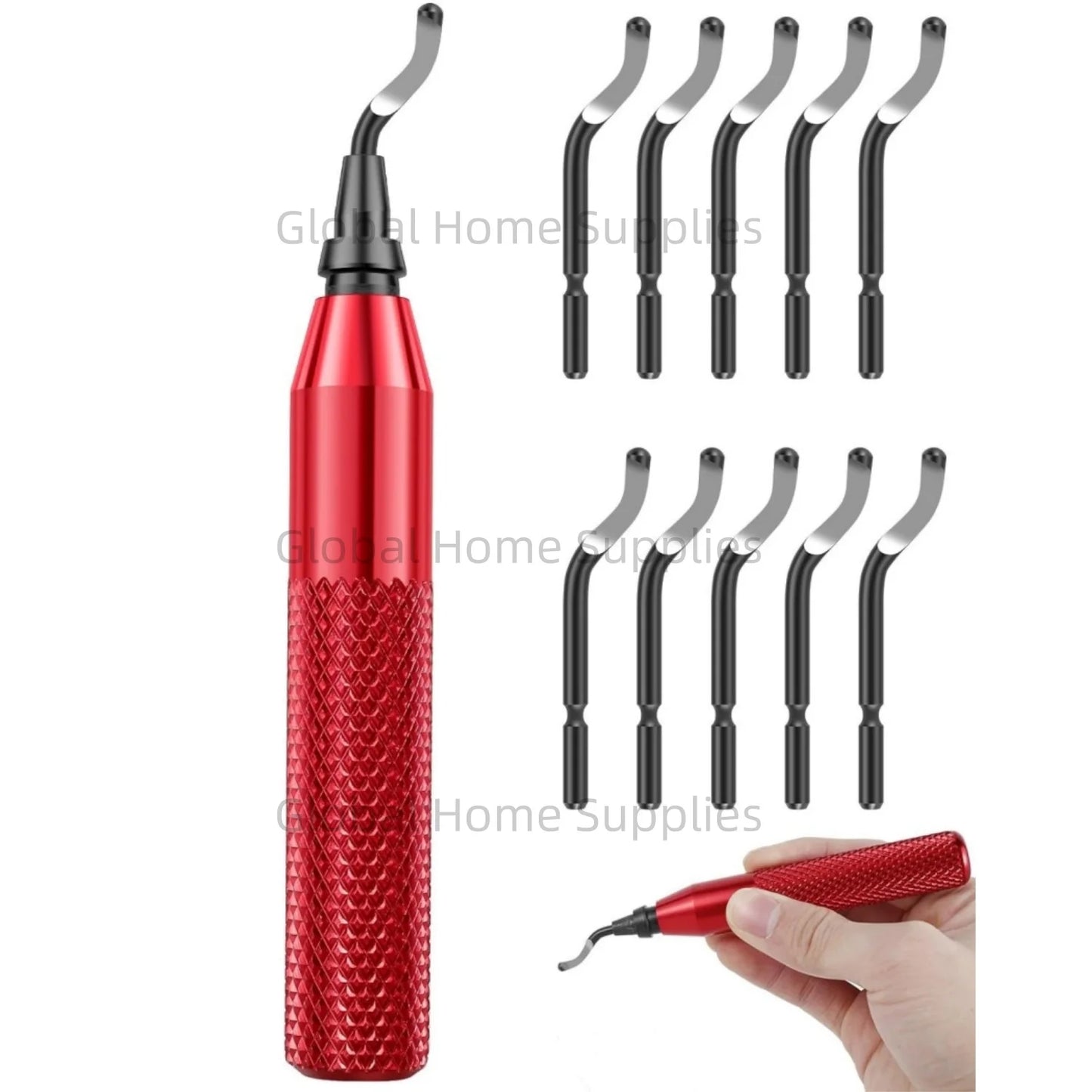 Entgratungswerkzeug-Set mit Senker-Handreibahlen und 10 Zusatzklingen