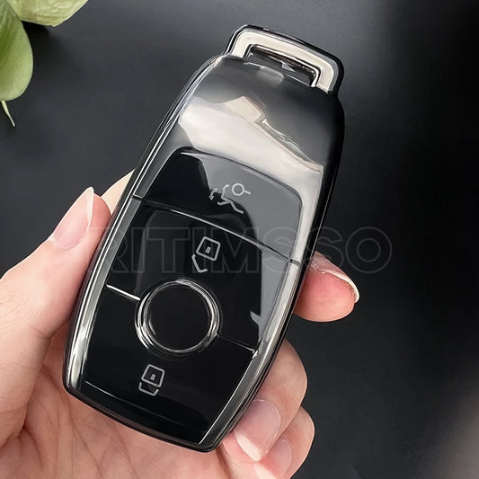 Transparente TPU-Schutzhülle für Mercedes E C S GLC Schlüssel – Kratzfest - Wasserfest