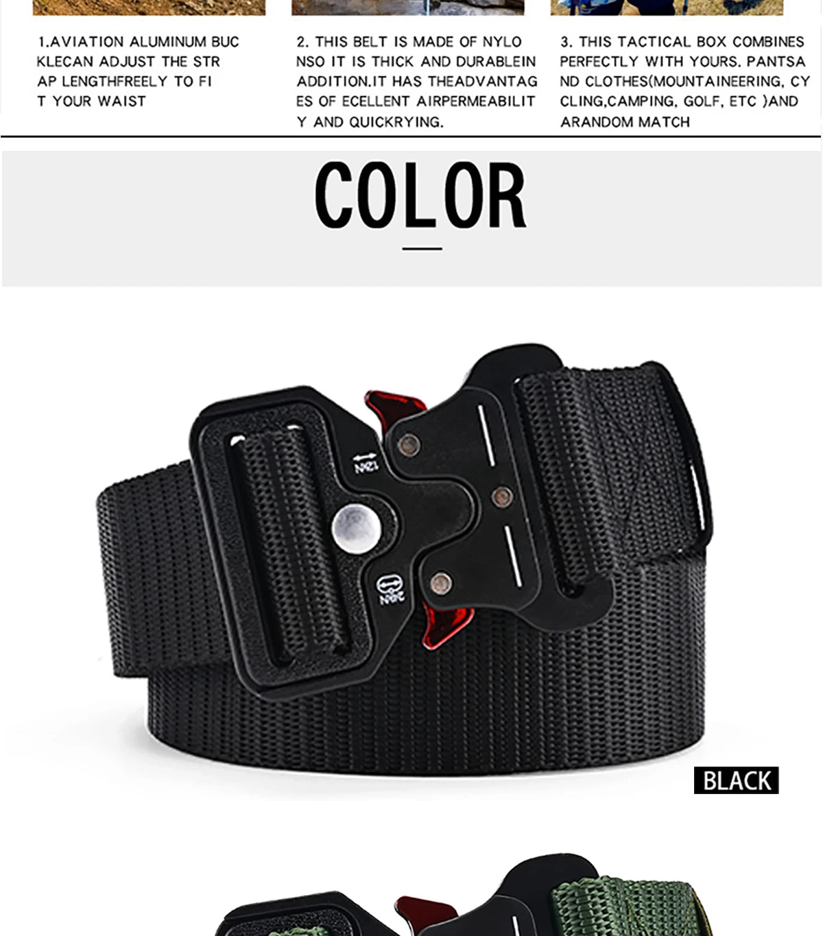Herren Outdoor Gürtel aus hochwertiger Leinwand – Unisex-Yabubest - Home & More