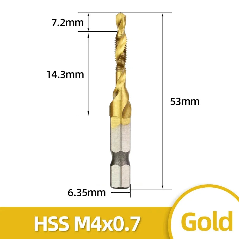 HSS Titan Überzogene Gewindebohrer Set M3-M10 mit Senker und Entgrater