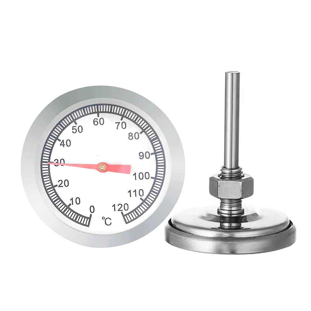 Präzises Edelstahl-Thermometer 0-120°C für Pizzaofen - Grill