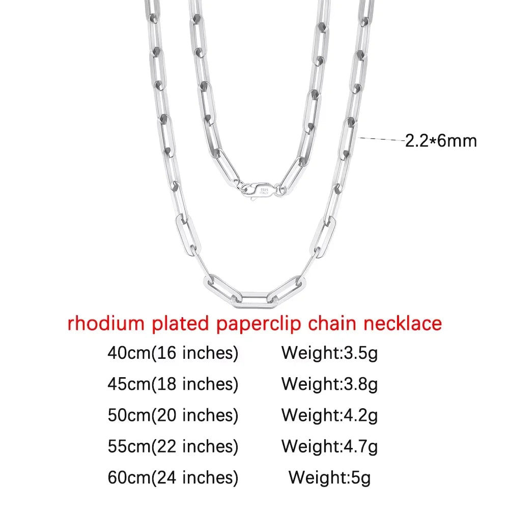 Orsa Jewels 14K vergoldete 925er Sterlingsilber Halskette Büroklammer