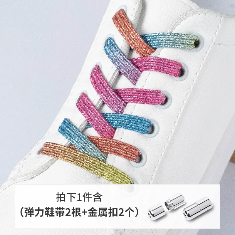 Elastische Schnürsenkel mit Diamantschnallen für schnelles Anziehen