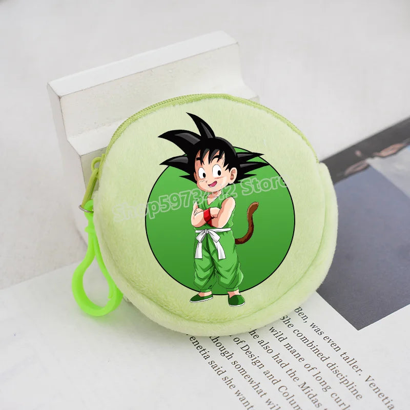 Plüsch Mini Geldbörse mit Reißverschluss rund Cartoon Schlüsselanhänger