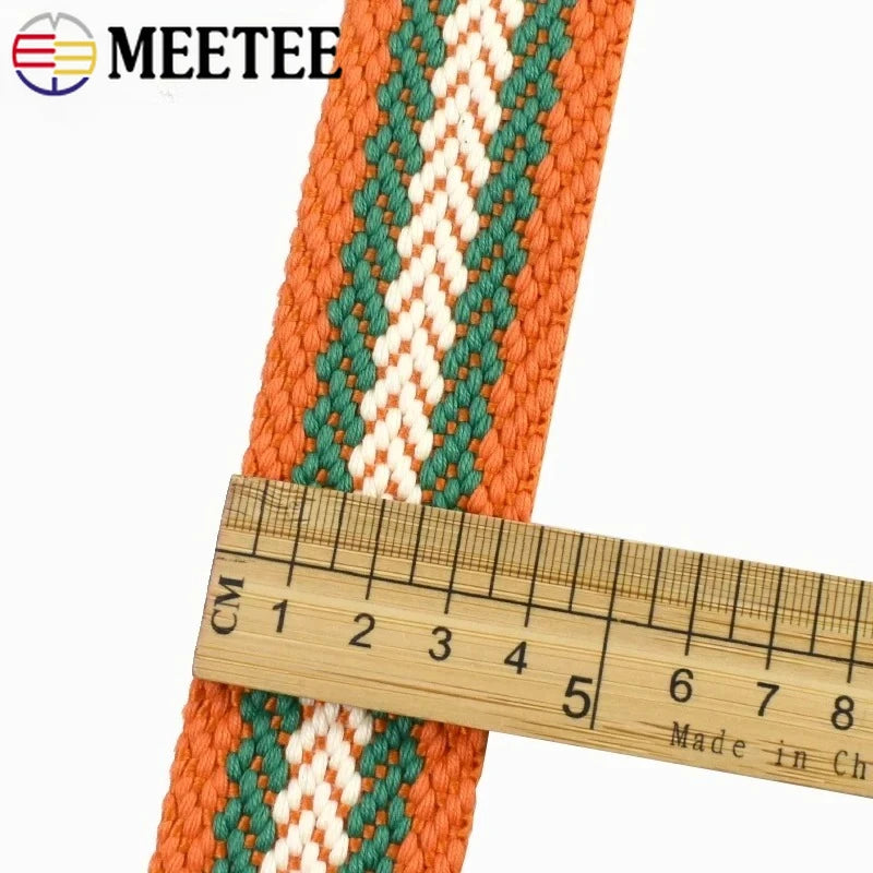 Farbig gestreiftes Baumwollgurtband 38 mm 2,5 mm dick vielseitig einsetzbar