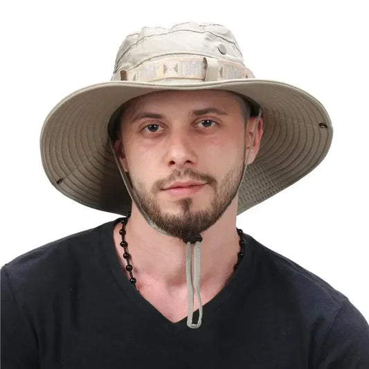 UV-Sicher - Atmungsaktiv: Männer Eimerhut mit breiter Krempe für Outdoor-Spaß