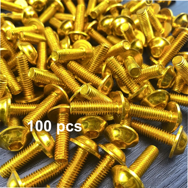 10 bis 100 eloxierte M6x20 mm Aluminium Verkleidungsschrauben bunt