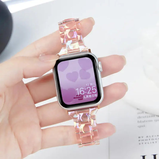 Laser-transparentes Acrylarmband mit Faltschließe für Smartwatches