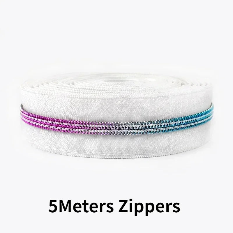 Nylon Reißverschlussband & Schieber Set 5m für Reparaturen Kleidung Taschen #5