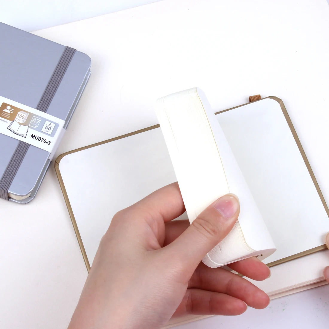 A7 Notizbuch Mini Memo Block Silber Gold für Schüler - Bürobedarf