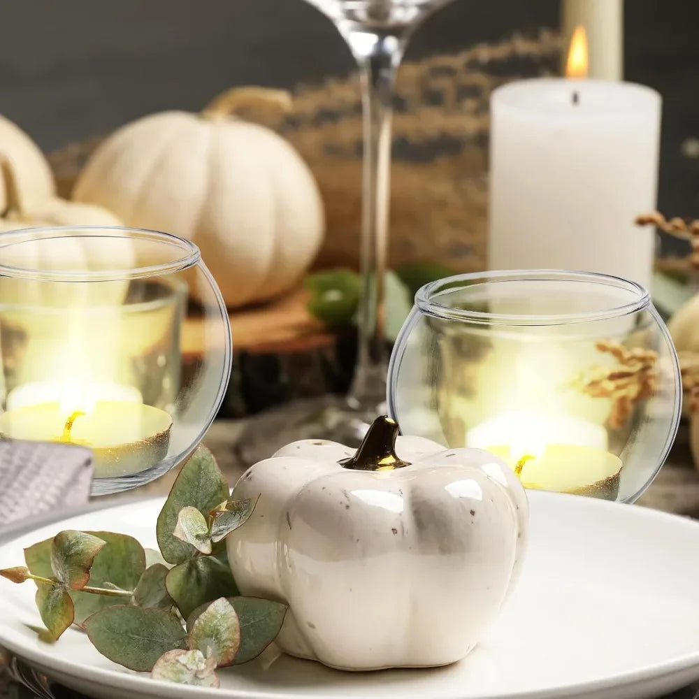 6 oder 12 Stück Glas-Teelichthalter winddichte Kerzenhalter-Yabubest - Home & More