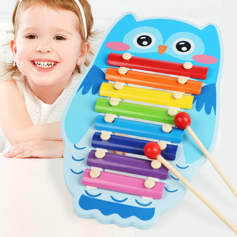 Farbenfrohes 8-Töne Holz-Xylophon mit 2 Schlägeln – spielerisch Musik lernen