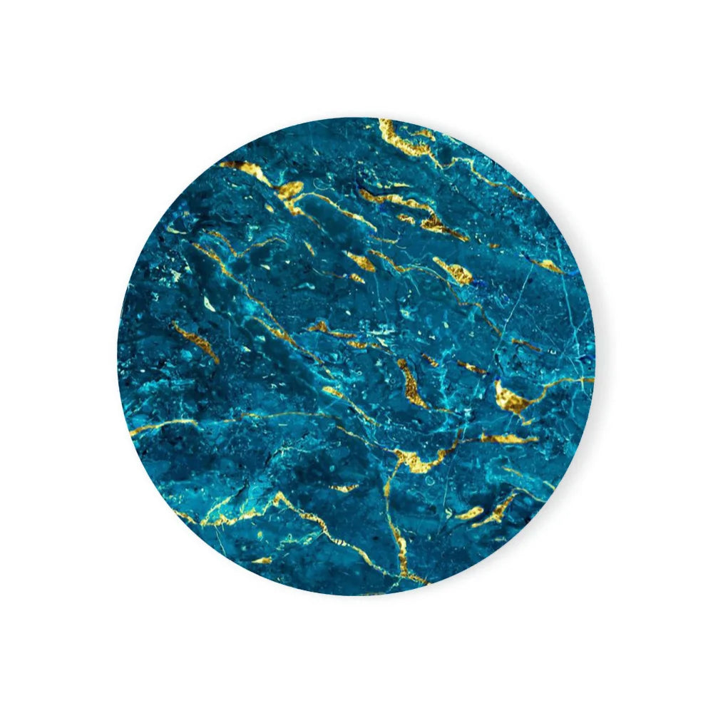 Runder Keramikuntersetzer mit Korksockel Marmoroptik für Tischdeko