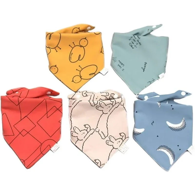 Saugstarke Baby-Lätzchen 5er Set, verstellbar, unisex für 1-3 Jahre