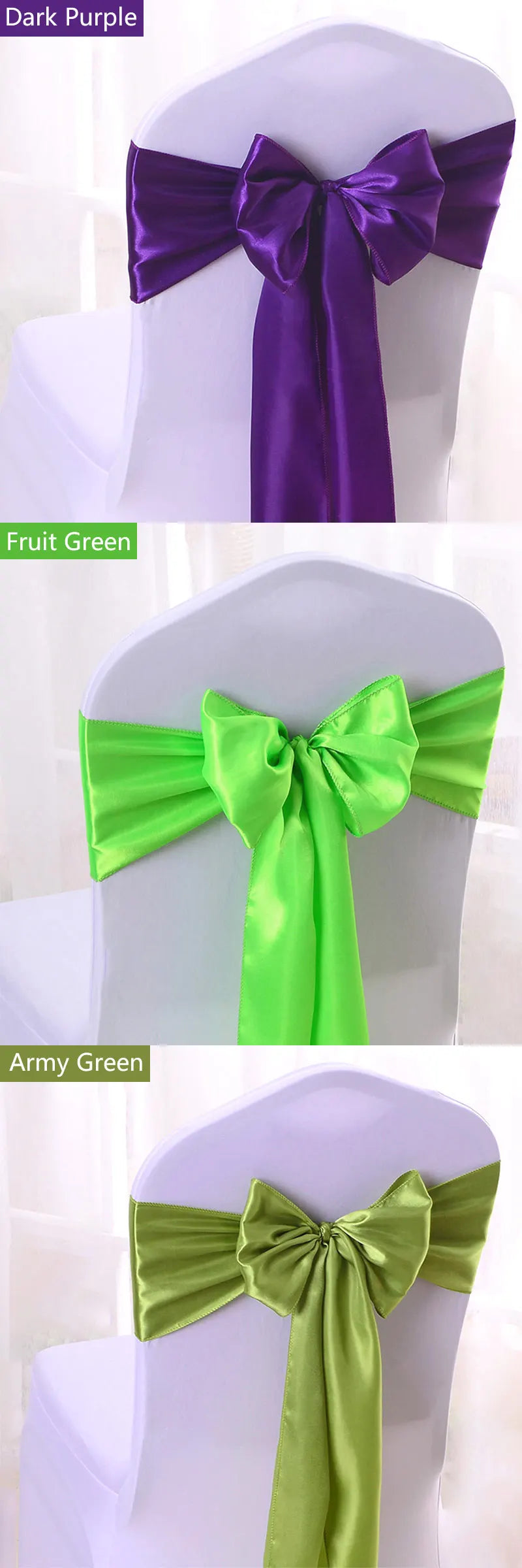 Satin Stuhlschärpen für Hochzeiten und Events 50 Stück