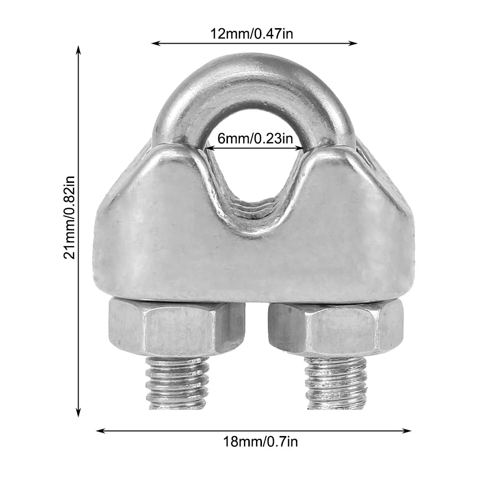 Sichere Edelstahl-Kabelklemmen M3 für 3mm Drahtseil – 12 oder 24 Stück Set