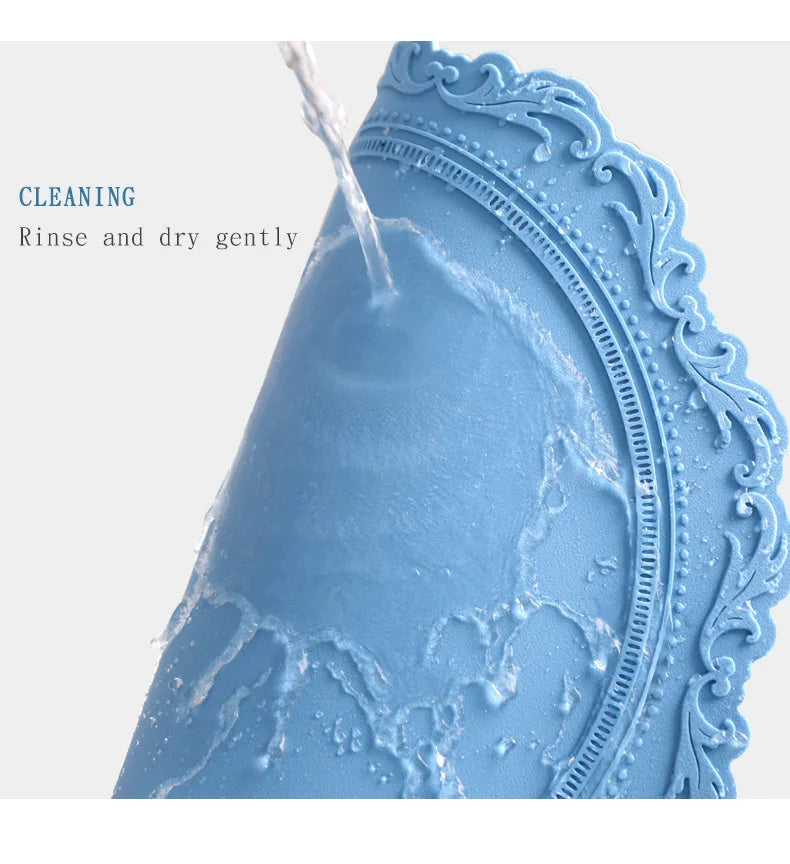 34cm runde Silikon Tischmatte Hitzebeständig Kaffee Untersetzer Rosa