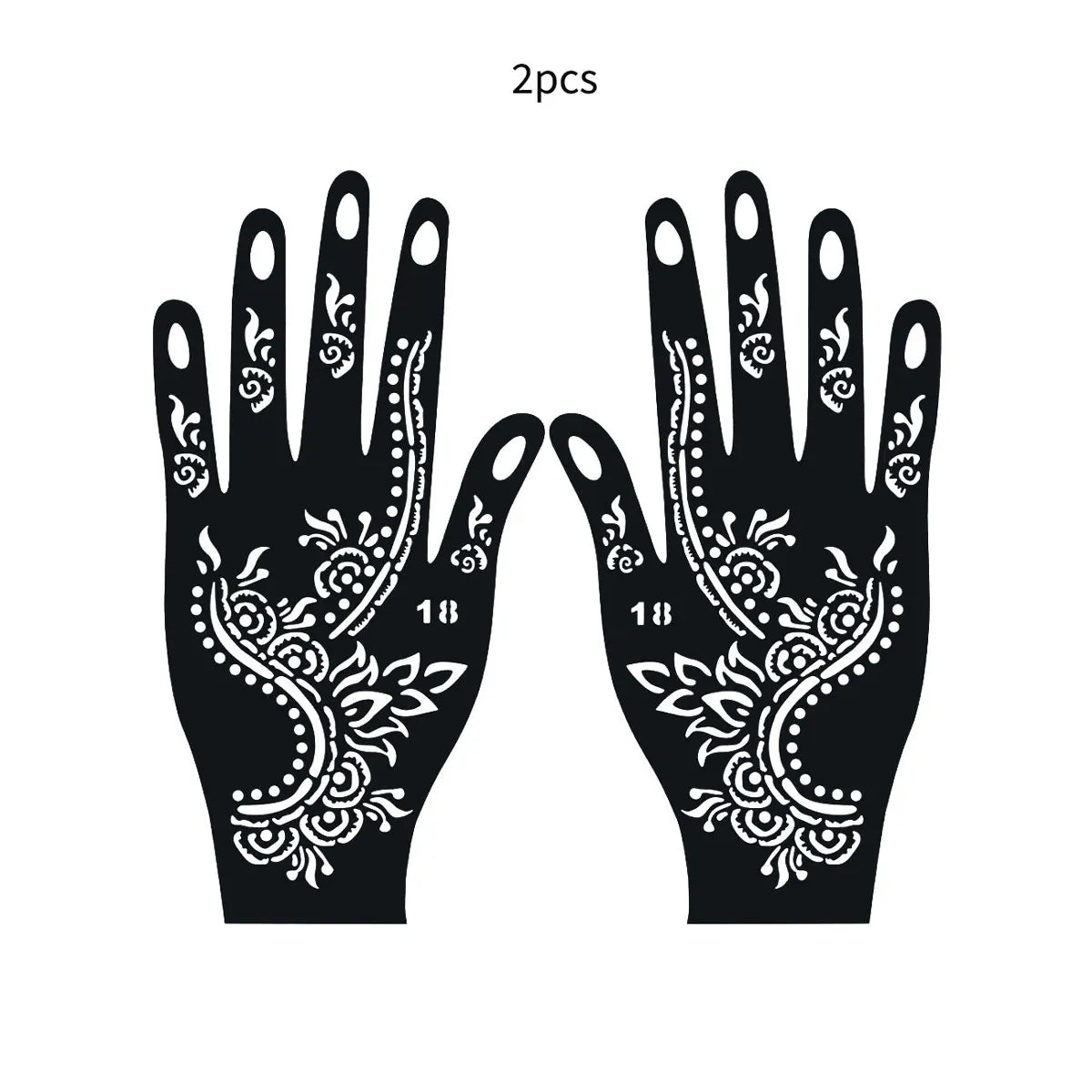 Wiederverwendbare Henna Tattoo Schablonen Blume für Hand und Finger