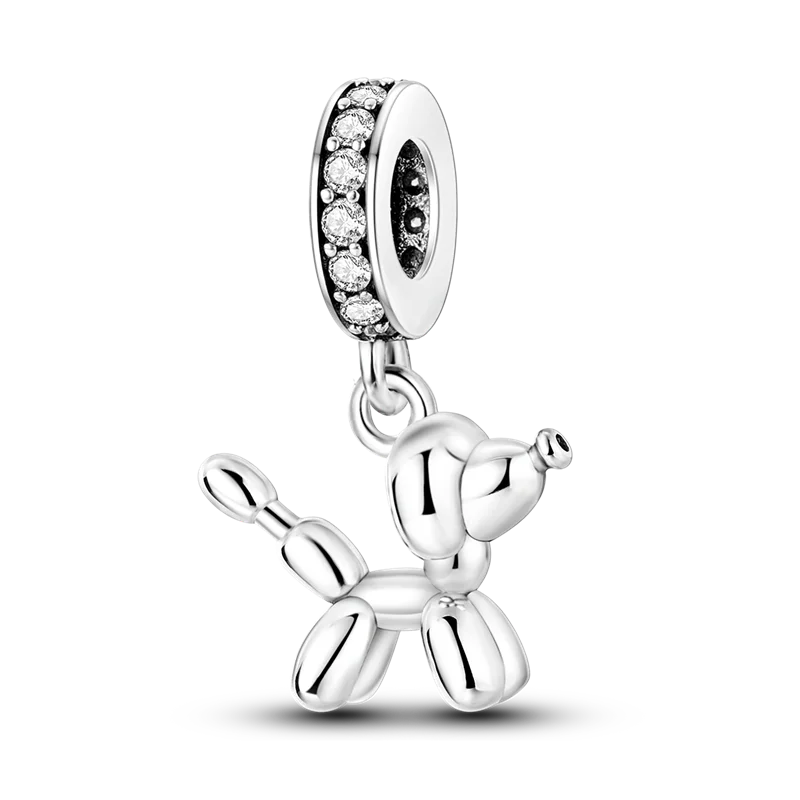 925 Sterling Silber Charm mit rosa Schmetterling - leuchtenden Glühwürmchen