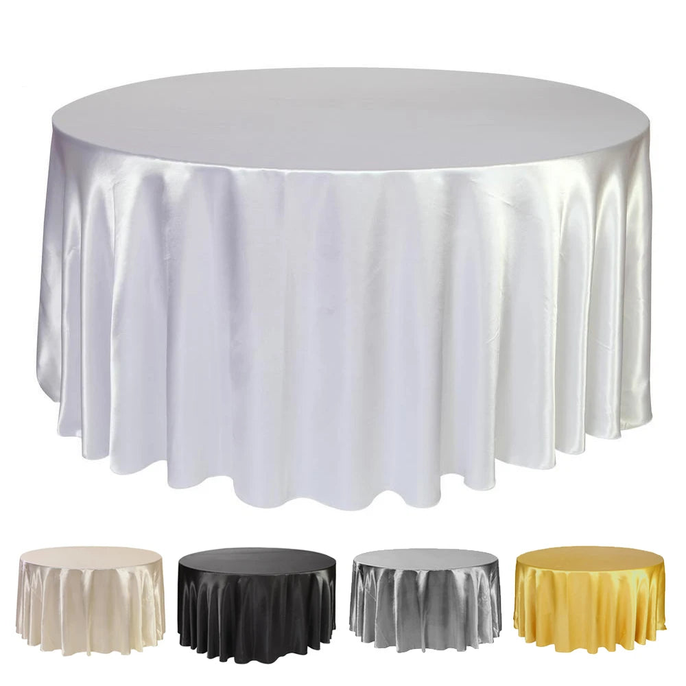 Elegante runde Satin Tischdecke für besondere Anlässe