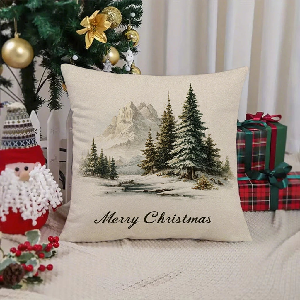 Festlicher Kissenbezug mit Weihnachtsbaum Muster für Ihr Zuhause