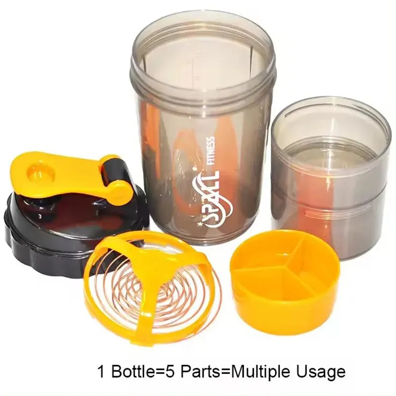 3-lagiger Shake-Becher für Proteinpulver Fitness Sport Rührfunktion Groß