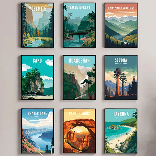 Moderne Leinwandkunst mit berühmten Naturparks für Wohnräume