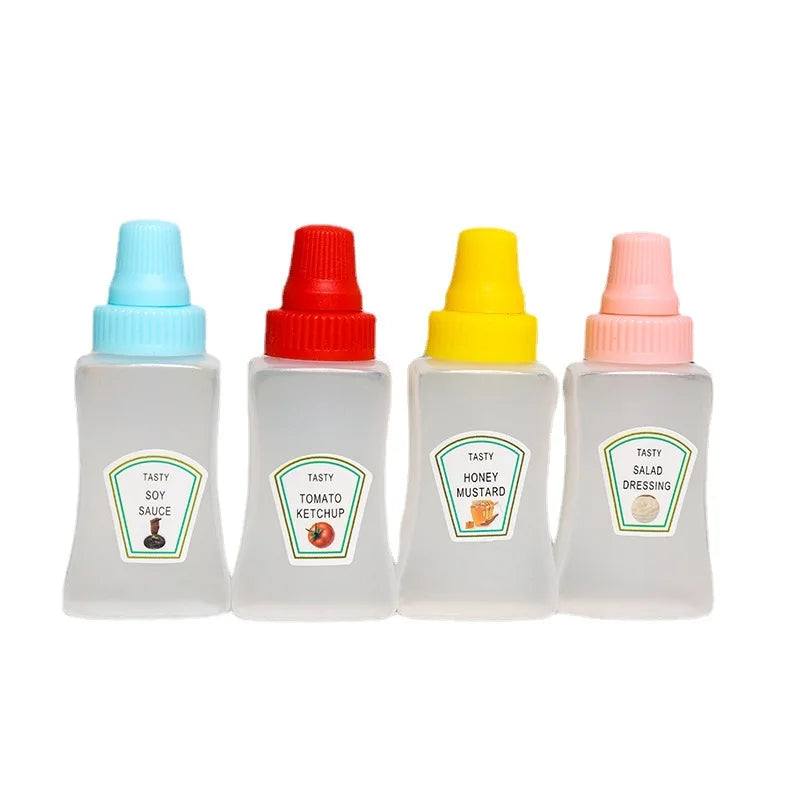 4er Set 25ML Mini Sauce Flaschen Tragbare Ketchup Honig Senf Behälter