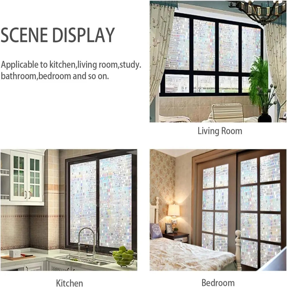 Dekorative Regenbogen Sichtschutzfolie mit UV Schutz und statischer Haftung