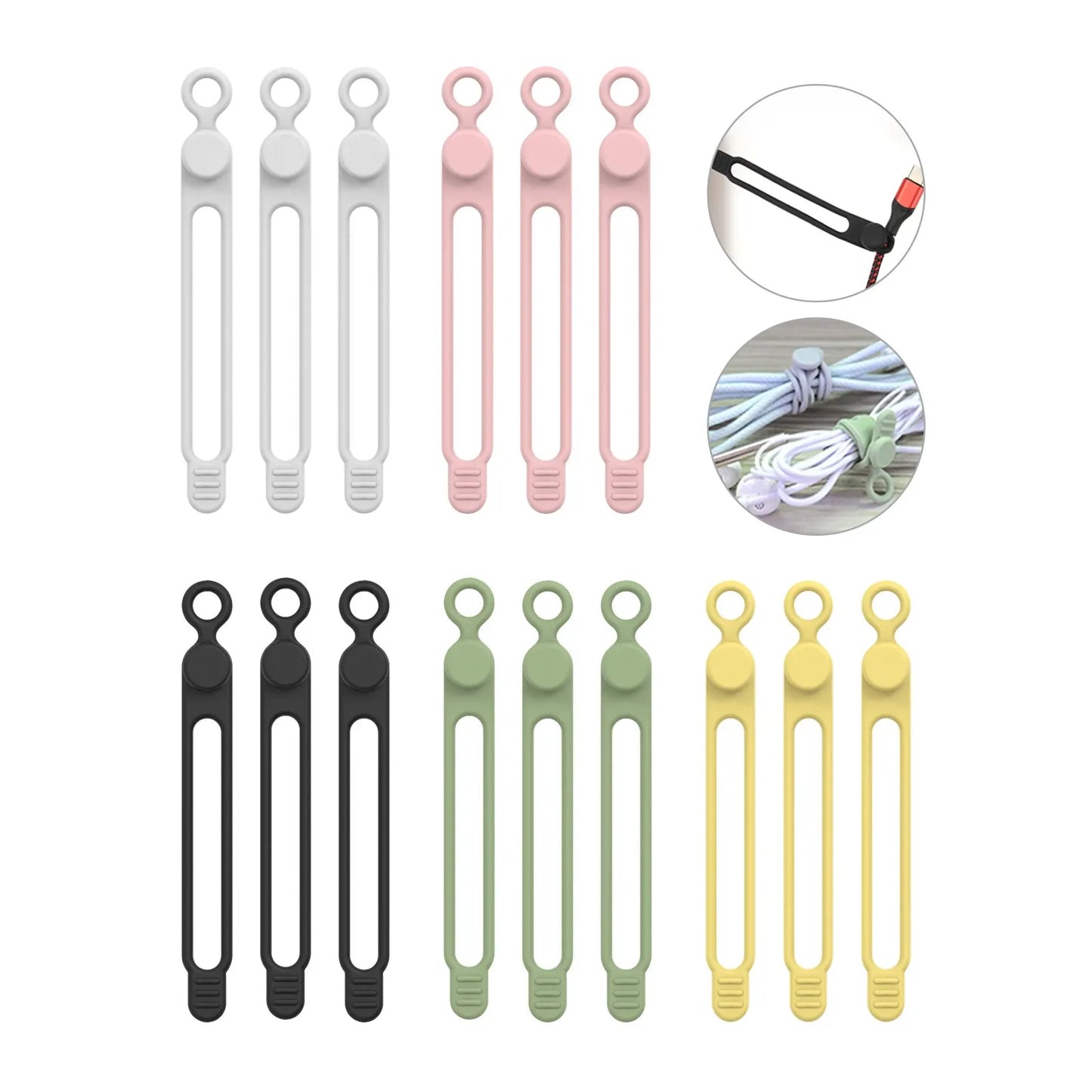Flexible Silikon Kabelbinder für Ordnung Zuhause, Büro - Reisen