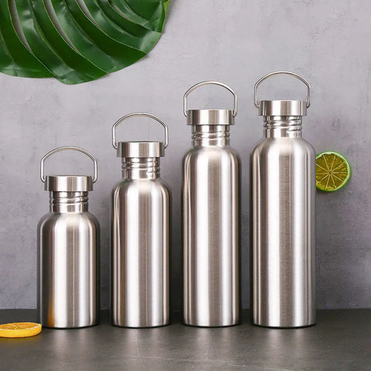 Auslaufsichere Edelstahl-Wasserflasche 500-1000ml – Robust - BPA-frei fürs Outdoor
