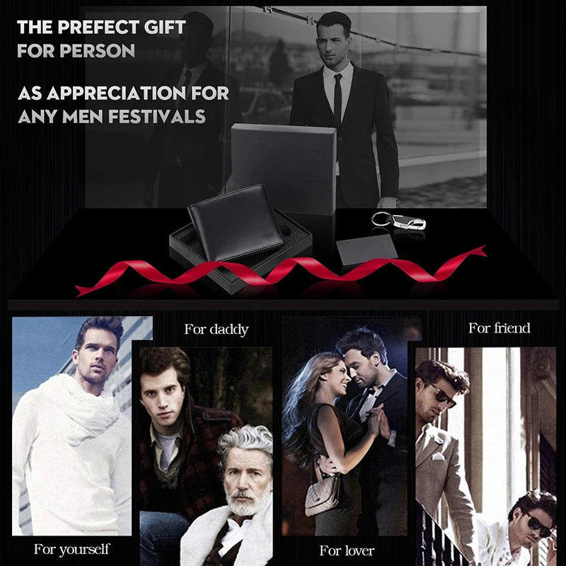 Schmale Herren Geldbörse aus echtem Leder mit RFID Schutz und Münzfach