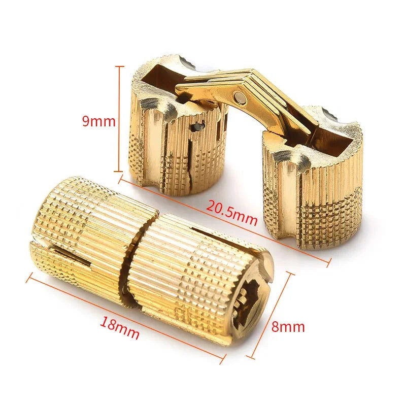 Messing Möbelscharniere 8-12 mm, leise - robust für Möbel und Türen