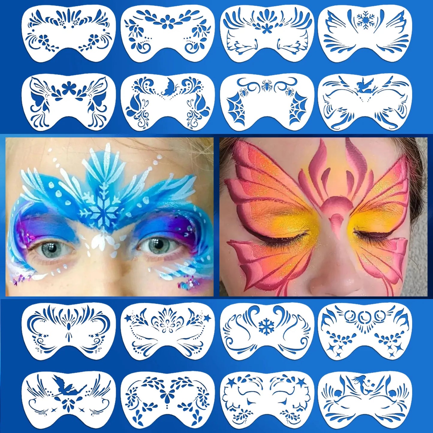 Wiederverwendbare Gesichtsbemalungsschablonen für kreative Body Art