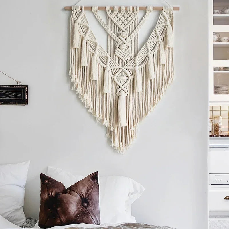 Makramee Wandbehang geometrisch, Boho-Stil, 55 x 70 cm - Yabubest - Home & More