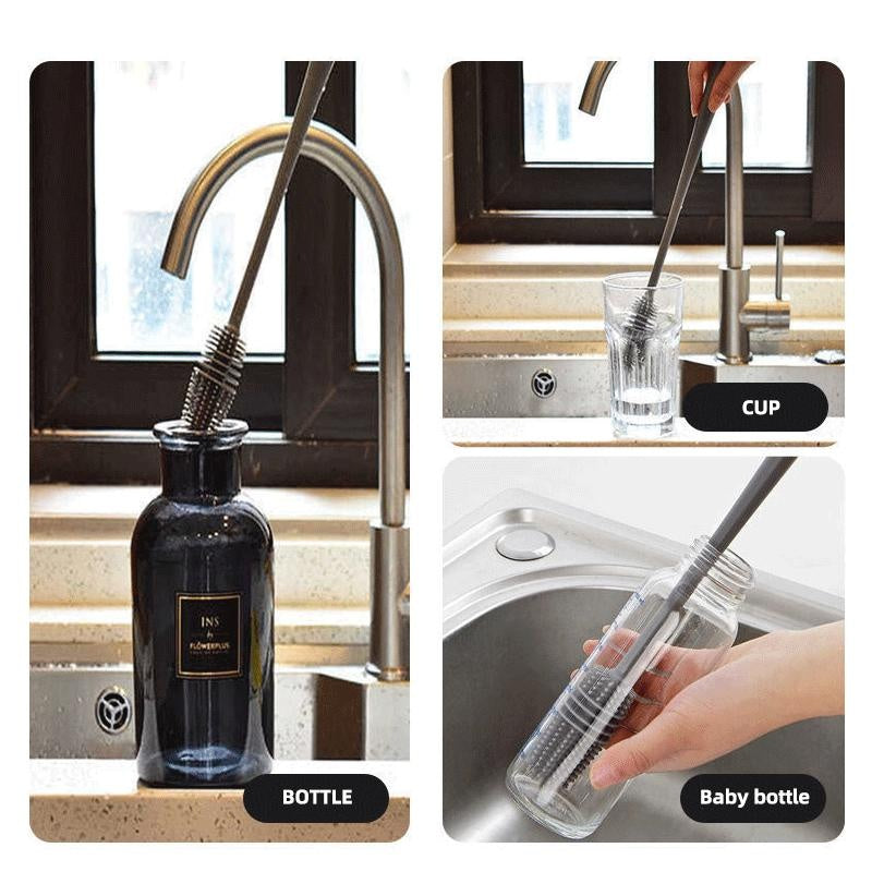 Silikon Flaschenbürste mit langem Griff für einfache Reinigung von Trinkgefäßen-Yabubest - Home & More
