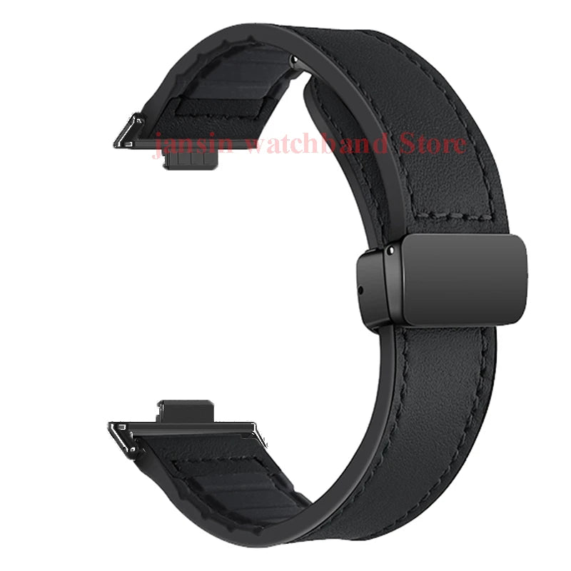 Sport Armband Leder Silikon für Watch Fit Serie Magnetverschluss